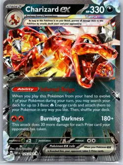 Pokemon TCG Charizard ex Double Rare Holo SV03: Obsidian Flames 125/197 MP - Image 1