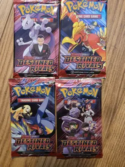Pokemon TCG Destined Rivals Booster Pack X 4 - Complete Art Set - New & Sealed - Image 1