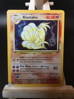 Ninetales 12/102 Rare Holo Base Set Pokemon Card WOTC TCG - MP / HP - Image 1