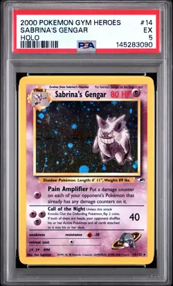 Pokemon Sabrinas Gengar Holo - Gym Heroes - 14/132 - PSA 5 - Image 1