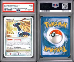 Dialga LV.X Holo #105/106 PSA 1 PR Great Encounters Pokemon German 2008 - Image 1