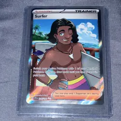 Pokemon Surfer SV08: Surging Sparks 235/191 Ultra Rare Full Art Holo English TCG - Image 1