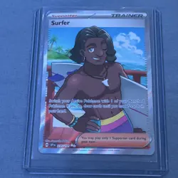 Pokemon Surfer SV08: Surging Sparks 235/191 Ultra Rare Full Art Holo English TCG - Image 2