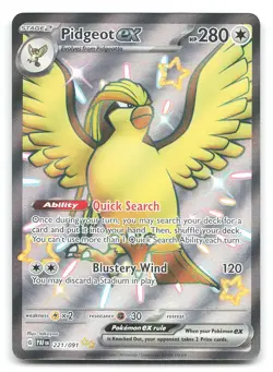 Pidgeot ex SV: Paldean Fates 221/091 Holo Shiny Ultra Rare Pokemon NM - Image 1