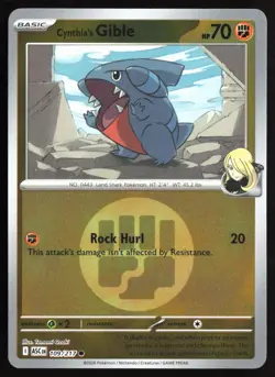 Pokemon Cynthia's Gible (Energy Symbol) Reverse Holo Ascended Heroes 109/217 NM - Image 1