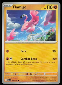Flamigo 106/182 Common Paradox Rift Pokemon Near Mint - Image 1