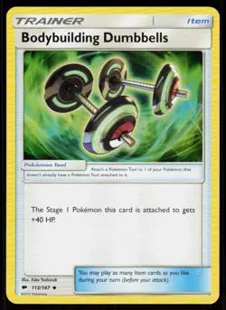 Bodybuilding Dumbbells 113/147 Uncommon Burning Shadows Pokemon Near Mint - Image 1