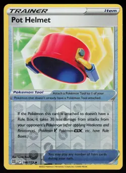 Pot Helmet 146/172 Uncommon Brilliant Stars Pokemon Reverse Holo Lightly Played - Image 1