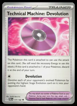 Technical Machine: Devolution 177/182 Uncommon Paradox Rift Pokemon Near Mint - Image 1