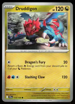 Druddigon 115/159 Common Journey Together Pokemon Near Mint - Image 1