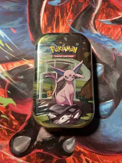 Pokemon Prismatic Evolutions SV8.5 Espeon Mini Tin Factory Sealed - Image 1