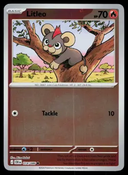 Litleo Common Reverse Holo Chaos Rising ME04 014/086 Pokemon NM 2026 - Image 1