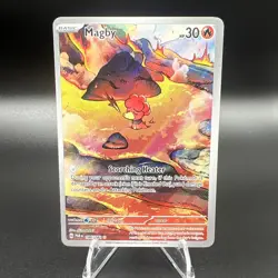 Pokemon TCG Magby SV04 Paradox Rift 186/182 Illustration Rare Holo 30HP EN - Image 1