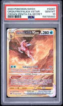 POKEMON SWORD & SHIELD CROWN ZENITH FULL ART/ORIGIN FORME PALKIA VSTAR PSA 10 - Image 1