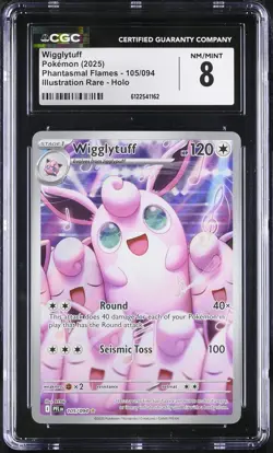 CGC 8 Wigglytuff 105/094 Illustration Rare Holo Pokemon Nm/mint - Image 1