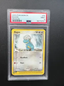 Pokemon Bagon Ex Dragon 49/97 PSA 9 MINT - Image 1