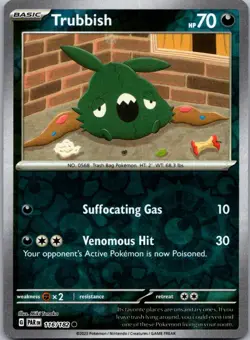 Trubbish 116/182 Common Paradox Rift Pokemon Reverse Holo Near Mint - Image 1