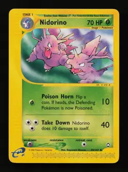 Nidorino 55/147 Uncommon Aquapolis Pokemon Cards - Image 1