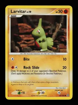Larvitar 63/100 Yuka Morii Common Stormfront Pokemon Cards - Image 1