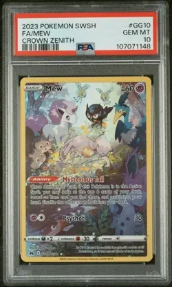 Mew Crown Zenith Full Art 2023 SWSH #GG10 TCG Pokemon Card - PSA 10 - Image 1