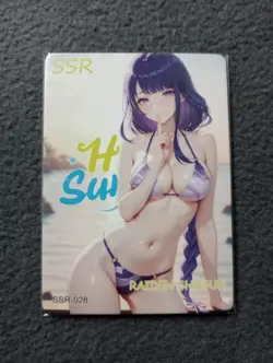 SSR28 Raiden shogun Femme fatale 2 Goddess Story WAIFU ANIME CARD - Image 1