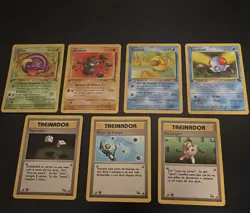 1st Edition TCG Base Set Portuguese 7-Card Lot Psyduck + - Image 1