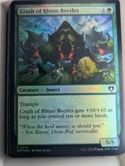 Crash of Rhino Beetles 279 Common Commander Masters Magic: The Gathering Foil NM - Image 1