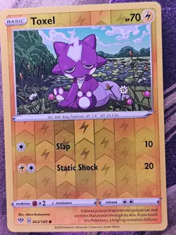 Toxel 062/189 Common Darkness Ablaze Pokemon Reverse Holo Near Mint - Image 1