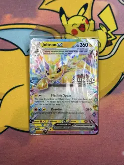 Pokemon TCG Jolteon EX 030/131 Prismatic Evolutions Stamped Promo Near Mint Seal - Image 2
