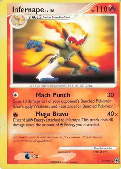 INFERNAPE 22/100 RARE MAJESTIC DAWN POKEMON - Image 1
