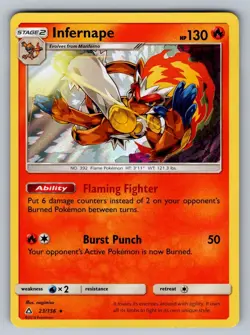 Infernape 23/156 Holo Rare Ultra Prism Pokemon Holo Lightly Played - Image 1