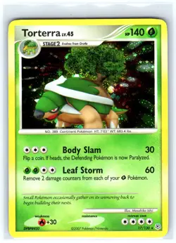 Torterra 17/130 Holo Rare Diamond & Pearl Pokemon Holo Lightly Played - Image 1