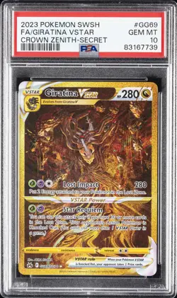 2023 POKEMON SWORD & SHIELD CROWN ZENITH SECRET FULL ART/GIRATINA VSTAR PSA 10 - Image 1