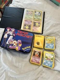 1999 Pokemon Card Collection – 250+ Holo Wigglytuff Team Rocket Tin Card Binder - Image 3