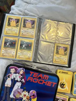 1999 Pokemon Card Collection – 250+ Holo Wigglytuff Team Rocket Tin Card Binder - Image 4