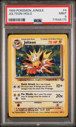 1999 POKEMON JUNGLE #4 JOLTEON-HOLO PSA 9 - Image 1