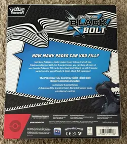 Pokemon TCG Scarlet & Violet Black Bolt Binder Collection Box Factory Sealed - Image 2