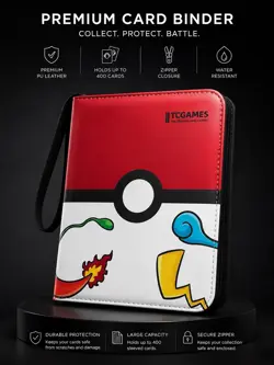 Pokemon Binder Card collection 4 Pocket 400+ sleeves card album - Image 2