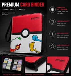 Pokemon Binder Card collection 4 Pocket 400+ sleeves card album - Image 3