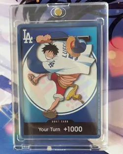 2026 ONE PIECE LA DODGERS LUFFY DON CARD PROMO NM - very small whitening - Image 1