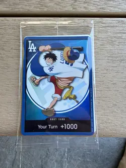 2026 Los Angeles Dodgers x One Piece Promo Card Monkey D Luffy DODGERS LUFFY DON - Image 1