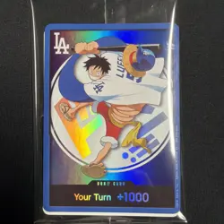 2026 Los Angeles Dodgers x One Piece Promo Card Monkey D Luffy DODGERS LUFFY DON - Image 1