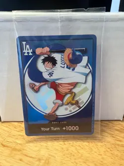 2026 ONE PIECE LOS ANGELES DODGERS MONKEY D LUFFY DON CARD PROMO 7/2/26 SEALED - Image 2