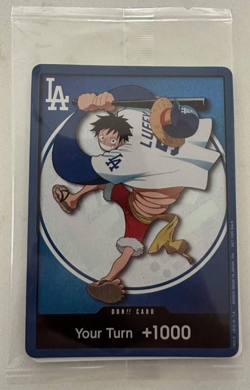 2026 Dodgers x One Piece Night Promo Card - Monkey D. Luffy DON!! - RARE SGA - Image 1