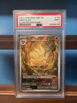 2023 POKEMON OBF EN-OBSIDIAN FLAMES ILLUSTRATION RARE #199 NINETALES PSA 9 - Image 1
