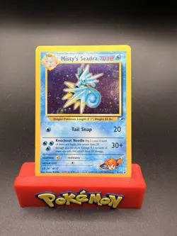 Misty's Seadra PRERELEASE Gym Heroes - Holo Rare 9/132 WOTC NM Pokemon Swirl - Image 1