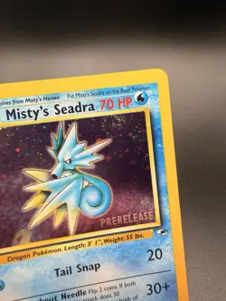 Misty's Seadra PRERELEASE Gym Heroes - Holo Rare 9/132 WOTC NM Pokemon Swirl - Image 2