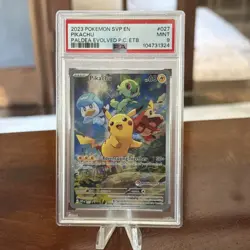 2023 POKEMON PALDEA EVOLVED POKEMON CENTER ETB PROMO SVP EN #027 PIKACHU PSA 9 - Image 1
