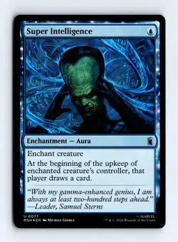Super Intelligence (Foil) 0077 (U) MTG Marvel Super Heroes (MSH) - Image 1