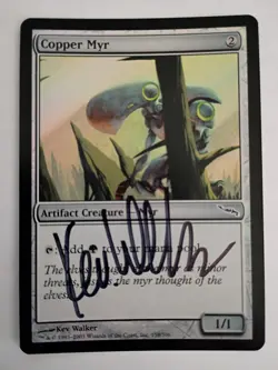 Magic The Gathering - 1x Signed Foil Copper Myr (mtg) Mirrodin - Image 1